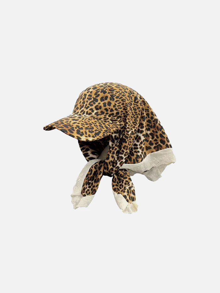 Zwoyren Leopard Graphic Lace Bandana Cap