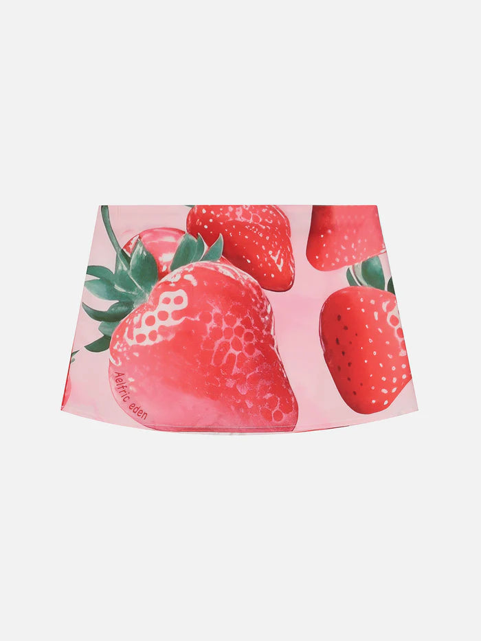 Zwoyren Strawberry Print Skirt