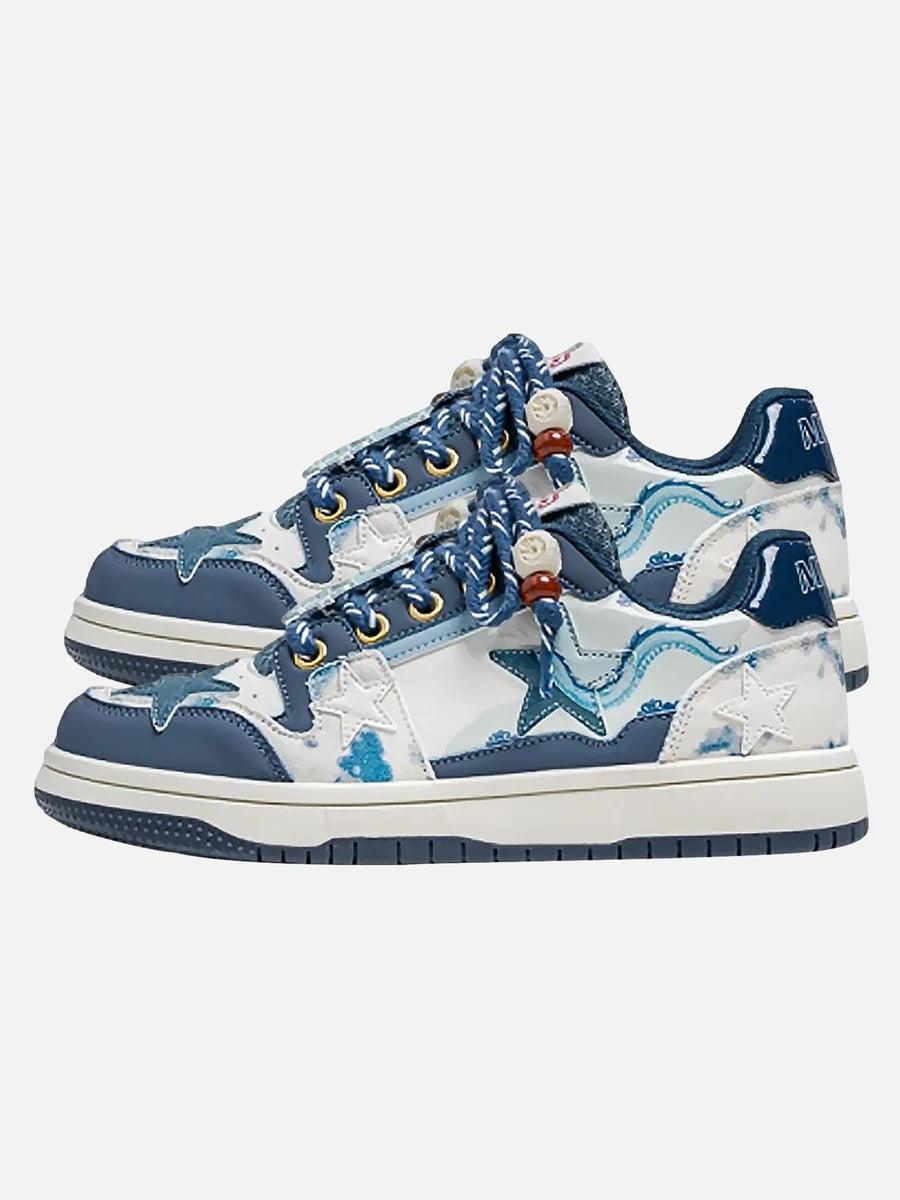 Blue Star Retro Casual Sneakers
