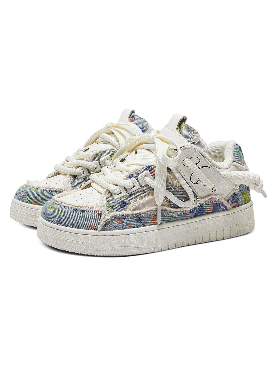 Zwoyren Destruction Series Tassel Contrast Color Sneakers
