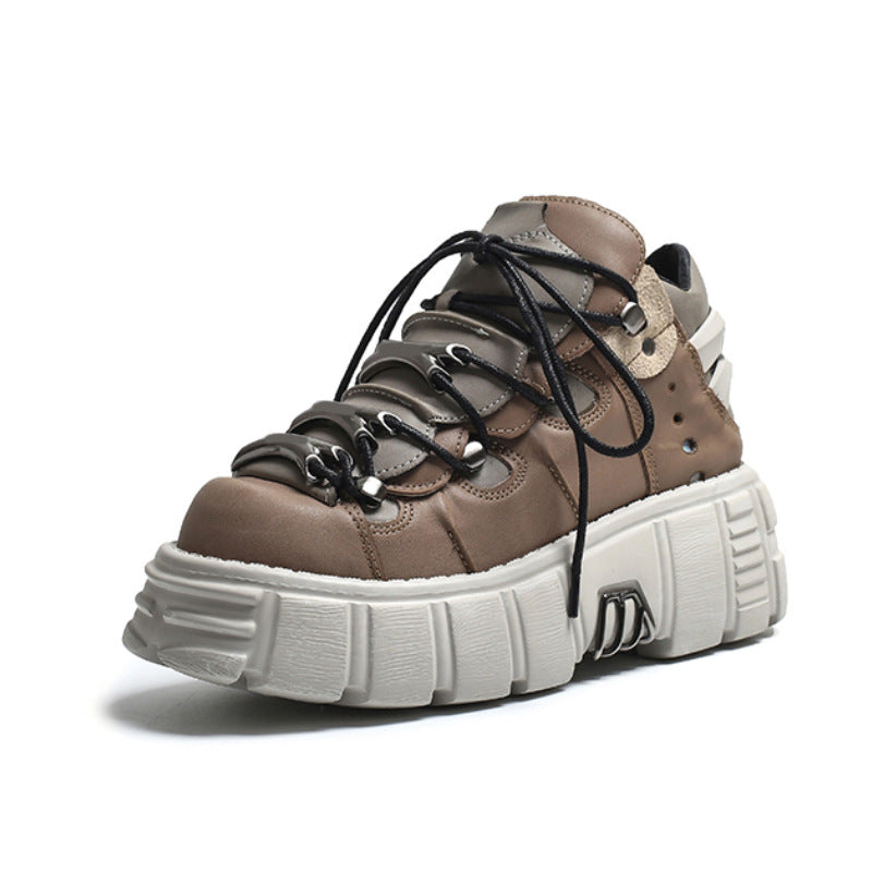 Zwoyren Brown Metal Platform Boots