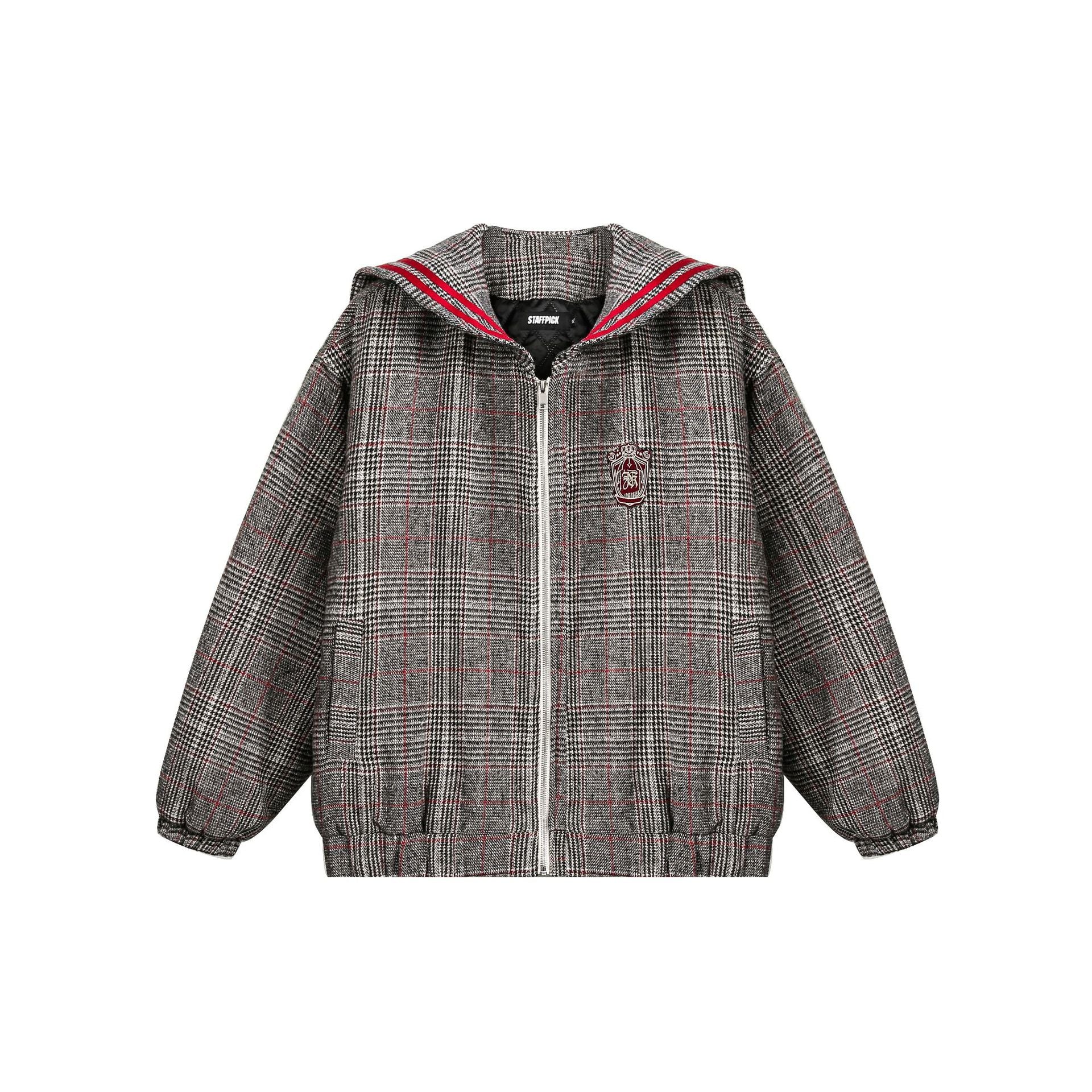 Zwoyren Plaid Crest Hooded Jacket