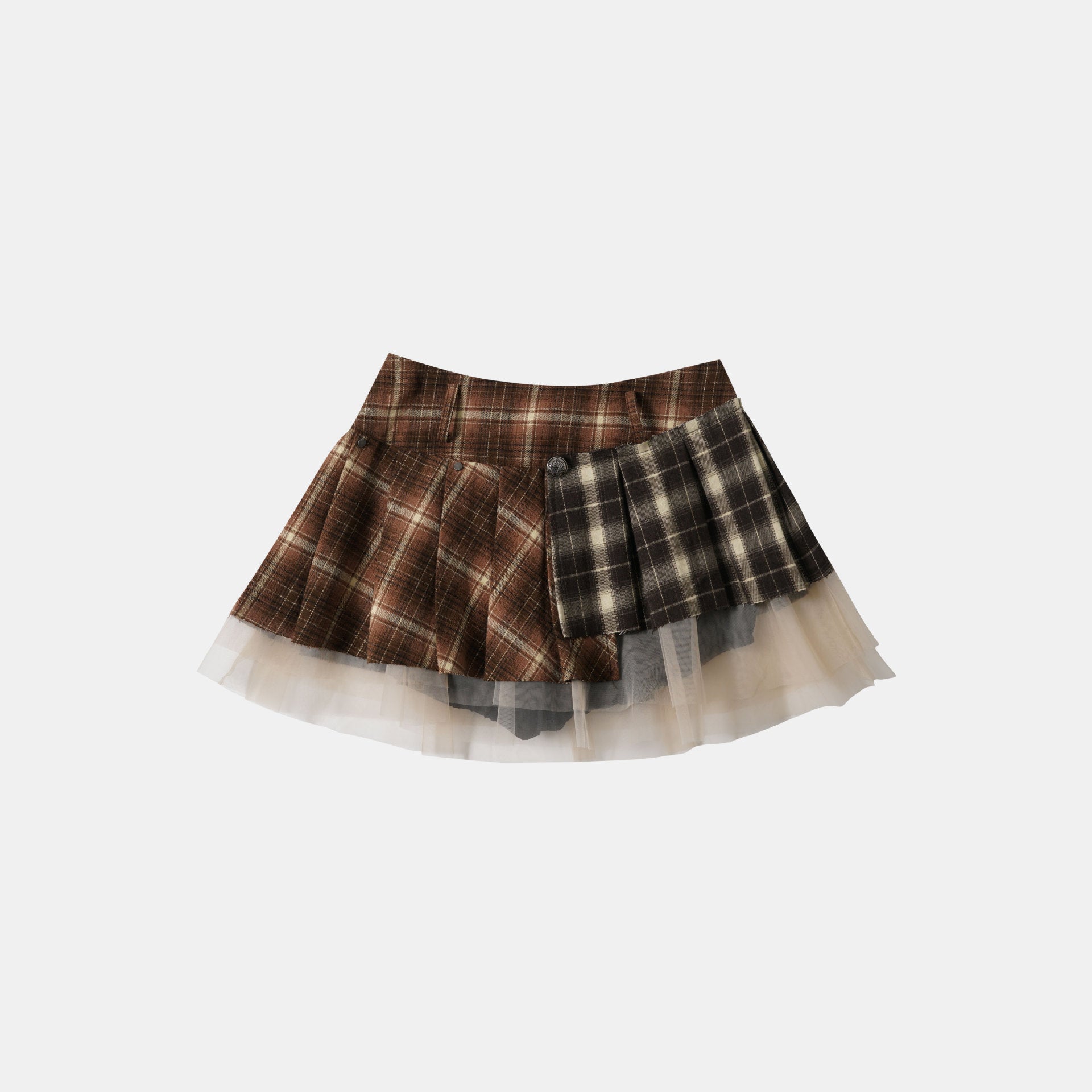 Academic Plaid Tulle Skirt