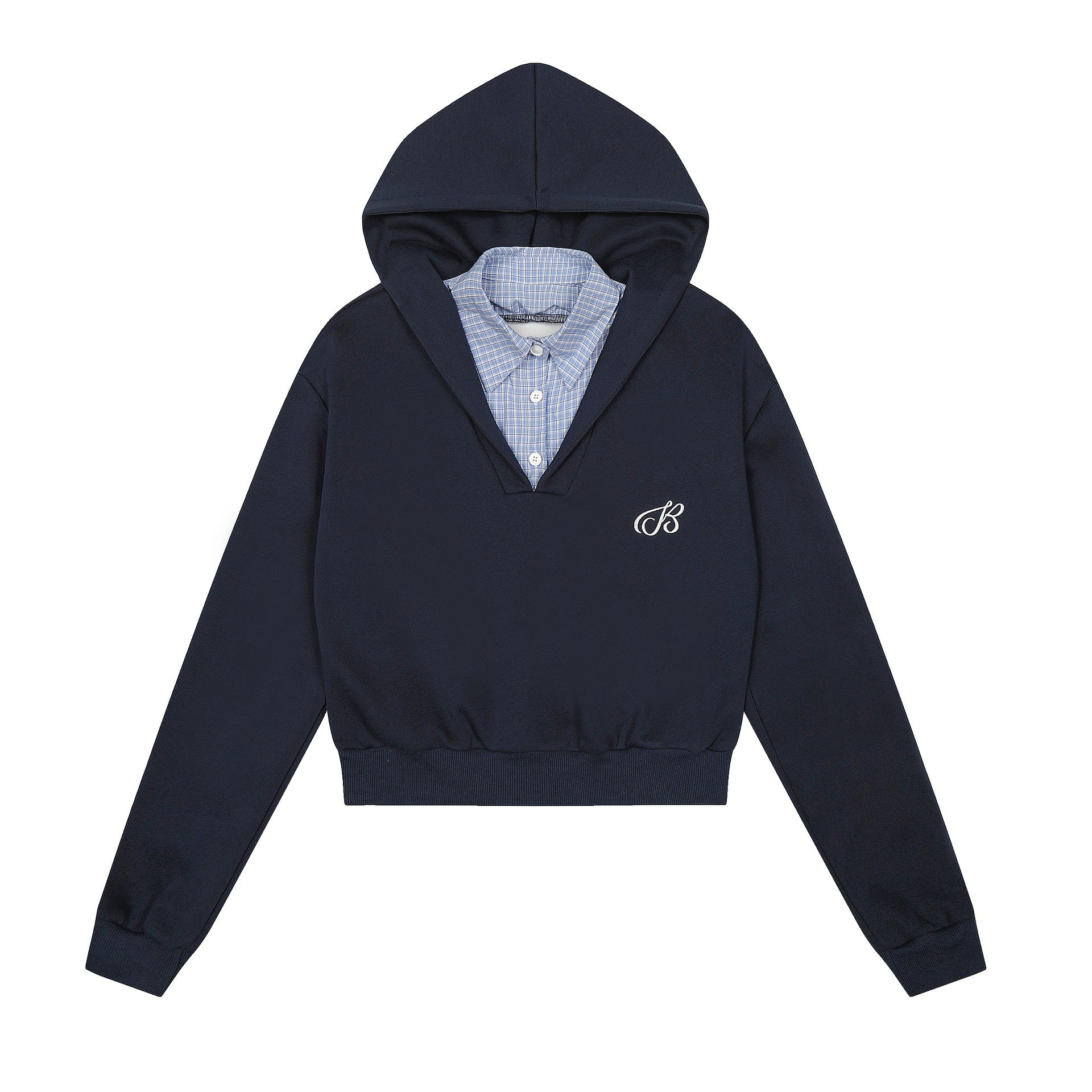 Zwoyren Cropped V-Neck Hoodie