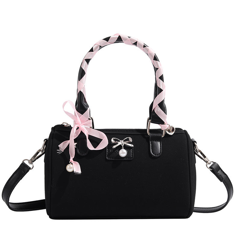 Bow Detail Black Handbag