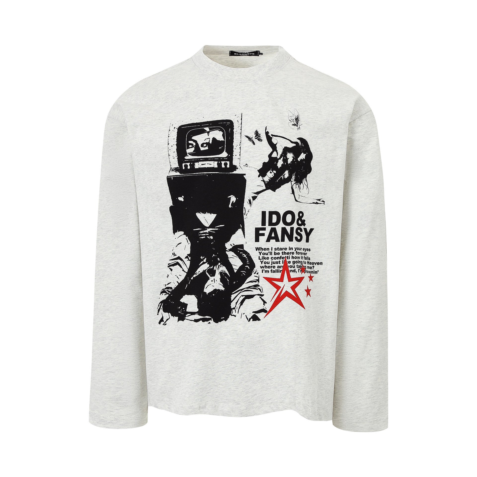 Zwoyren Hip-Hop Dark Punk Graphic Long-Sleeved T-Shirt