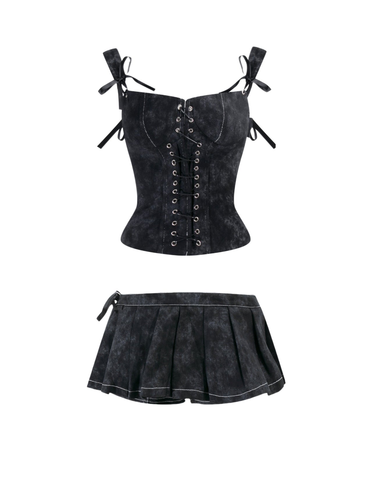 Zwoyren Grommet Detail Corset Set