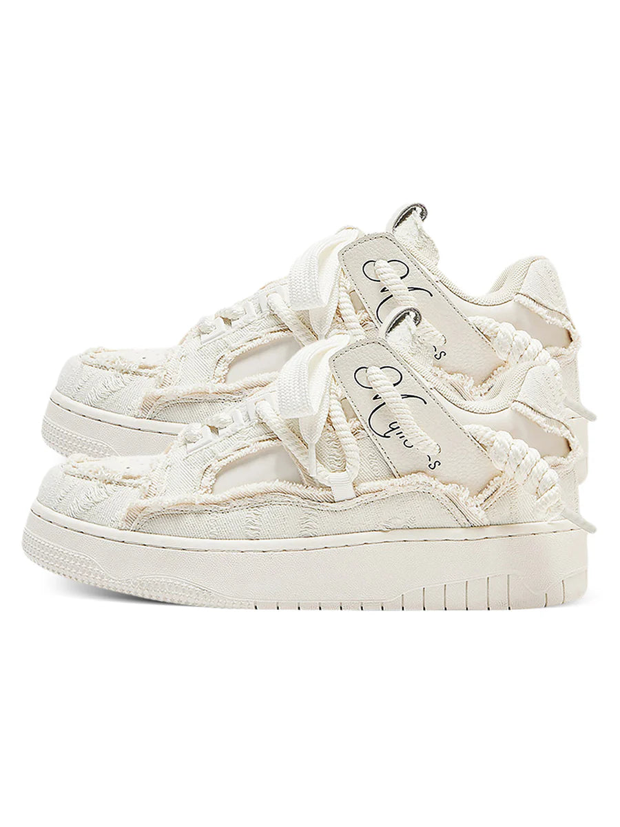 Zwoyren Destruction Series Tassel Contrast Color Sneakers