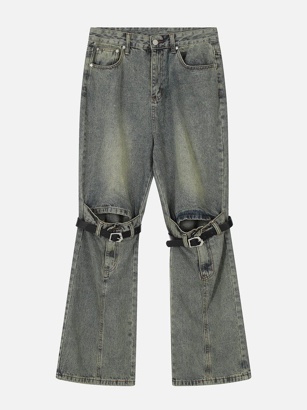 Zwoyren Knee Belt Loose Jeans