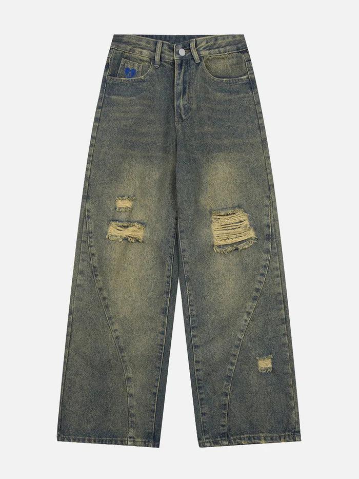 Zwoyren Distressed Washed Loose Jeans