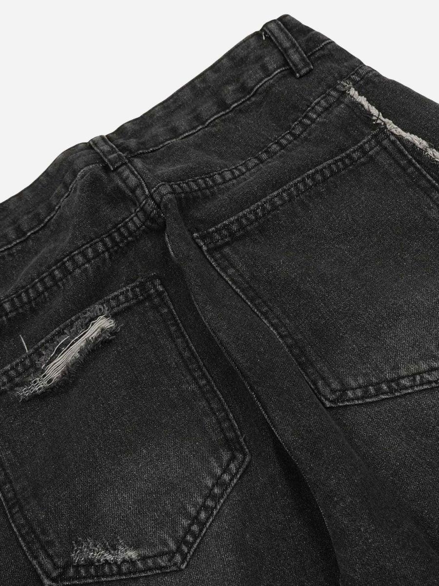 Washed Multi-Pocket Work Cargo Jeans