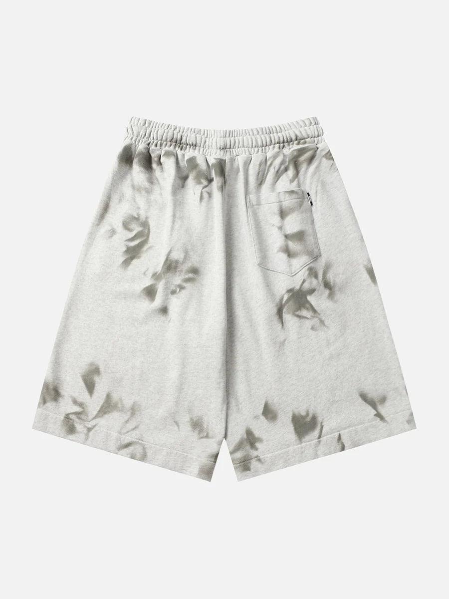 High Street Design Tie-Dye Letter Casual Shorts