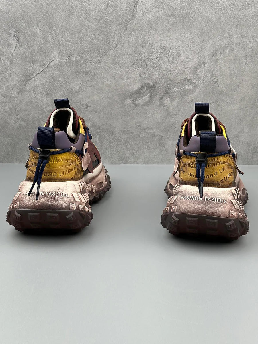 Zwoyren Stitching Letter Tire Sole Platform Sneakers