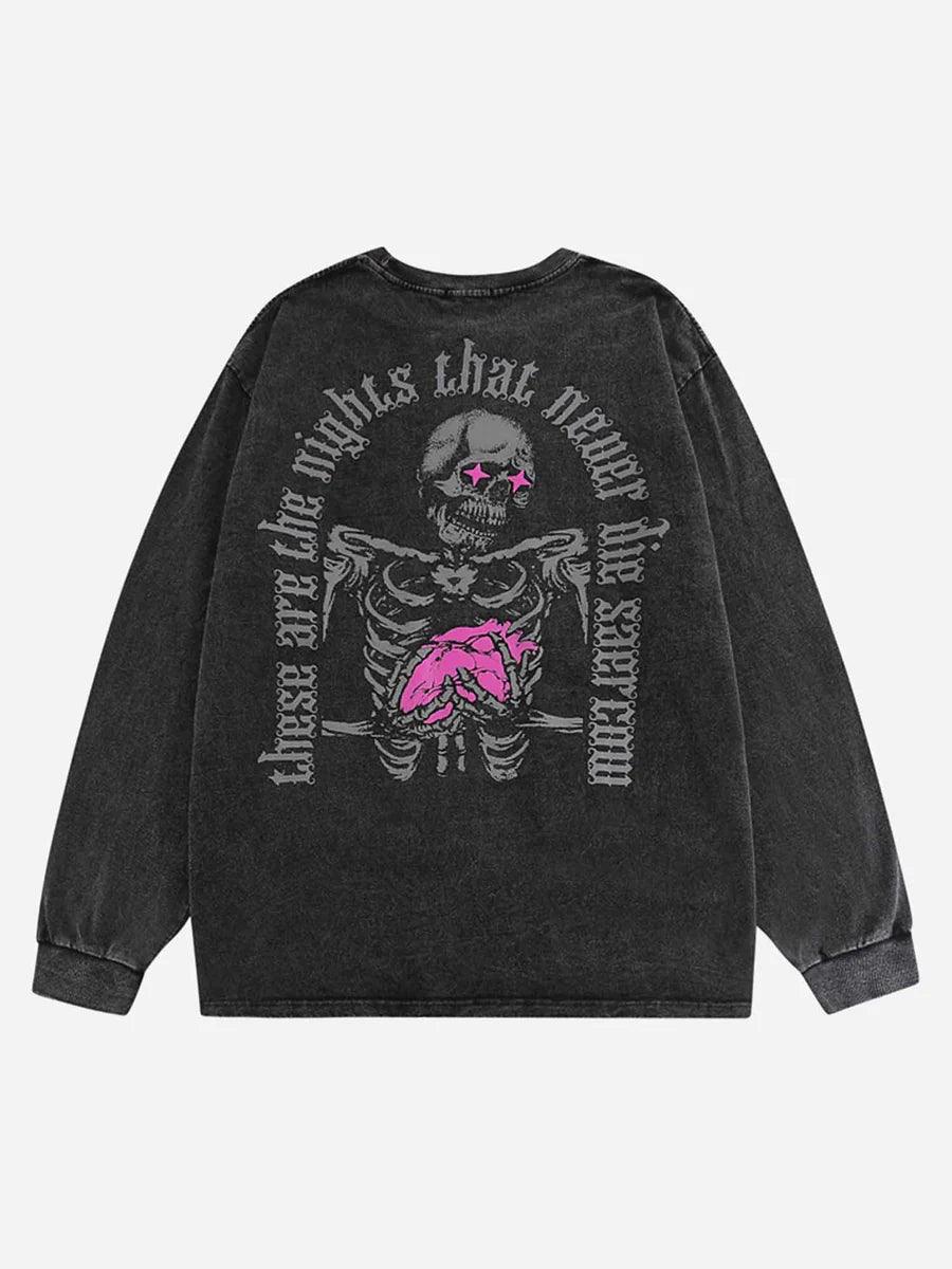 Vintage Skull Long Sleeve Sweatshirt