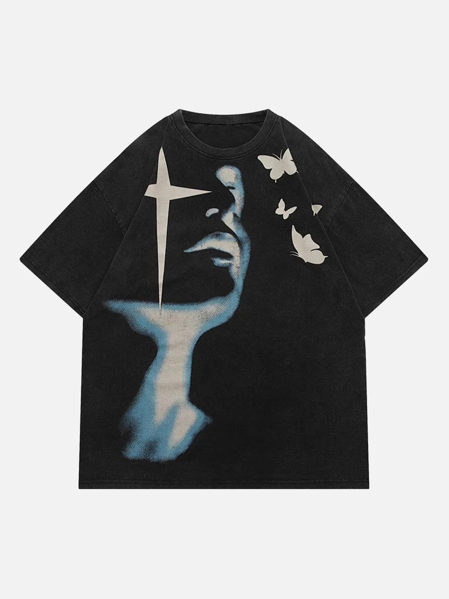 zwoyren, zwoyren.com, Abstract Portrait Print T-shirt