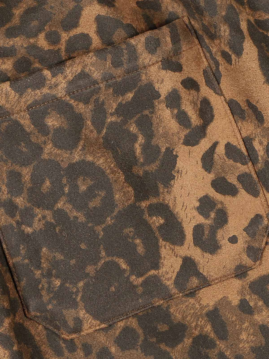 Zwoyren Cheetah Print Suede Tracksuit