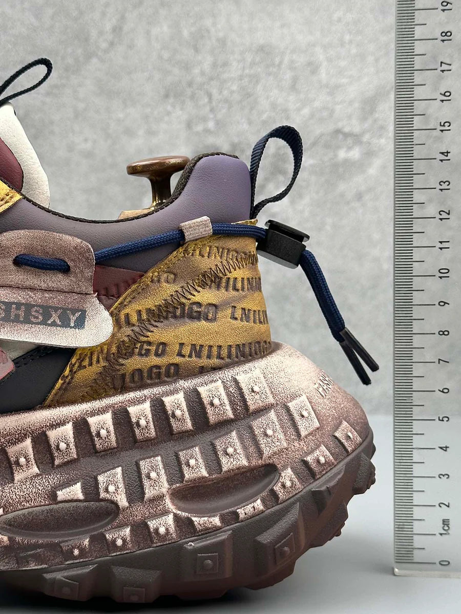 Zwoyren Stitching Letter Tire Sole Platform Sneakers