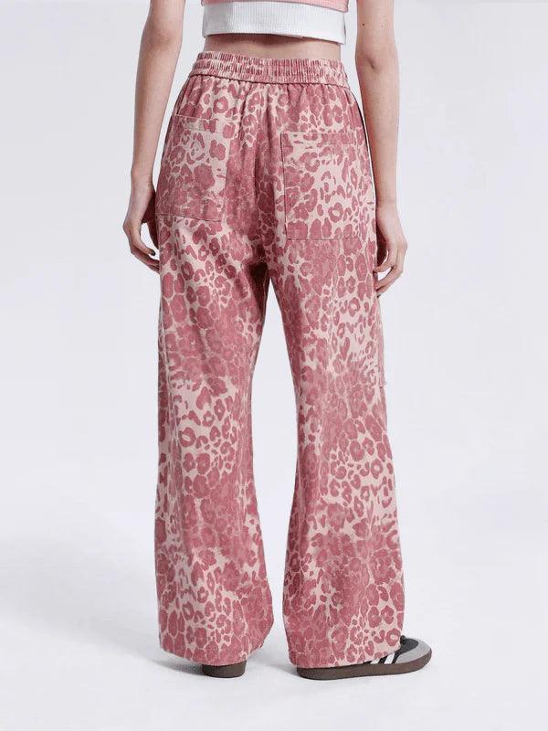 Zwoyren Leopard Print Wrinkle Pants