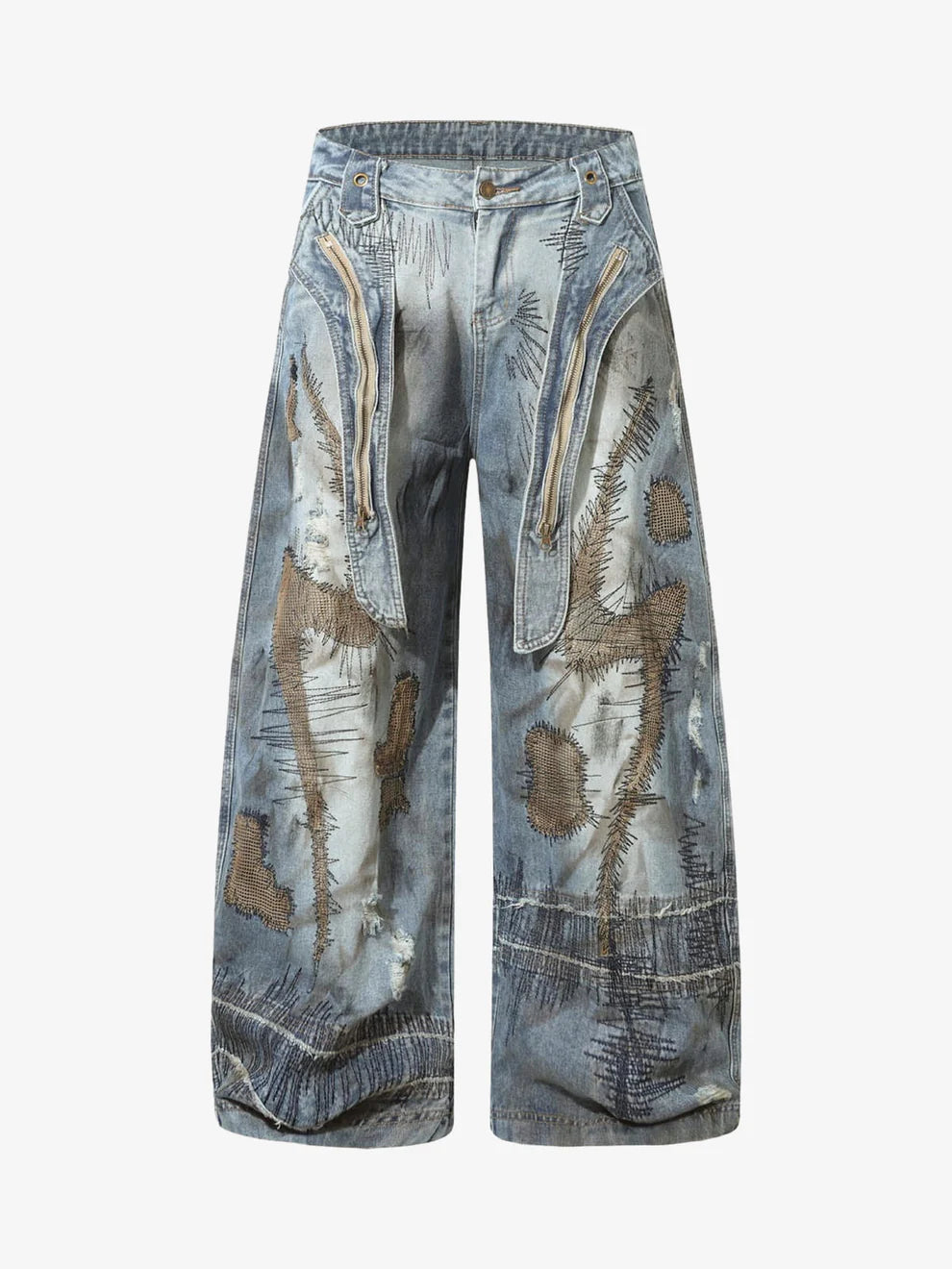 Zwoyren RO Style Washed Barrel Jeans
