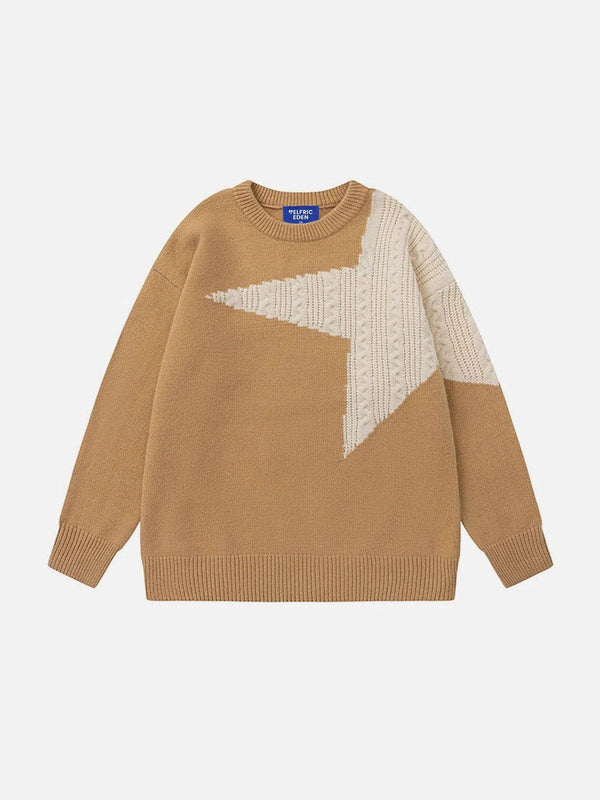 Zwoyren Star Patchwork Sweater