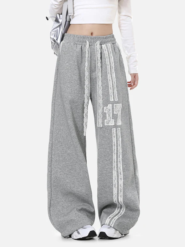 Zwoyren Lace Number Sweatpants