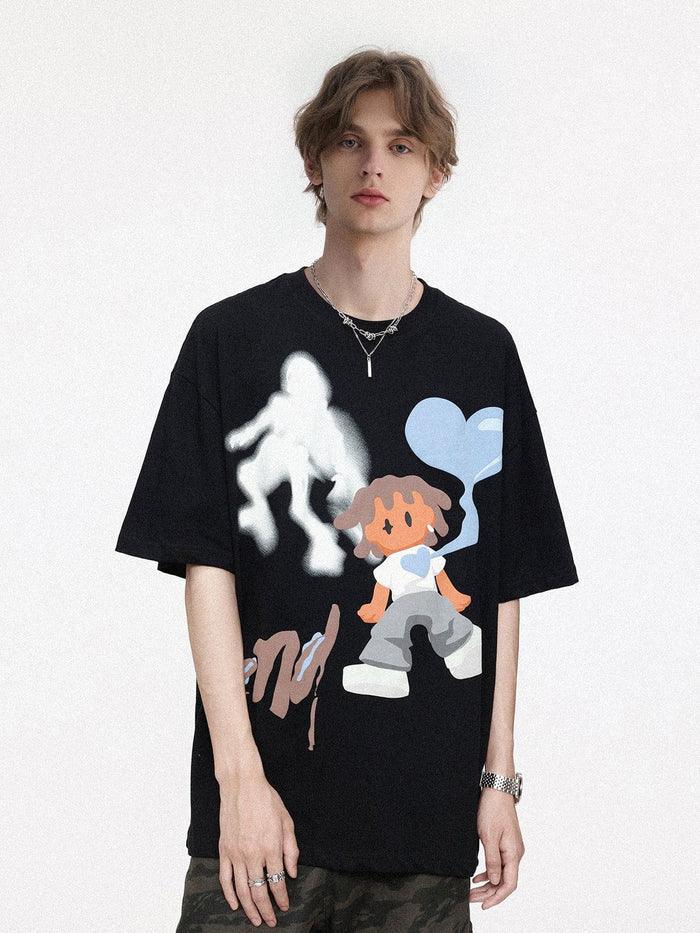 Skull Cartoon Print Tee