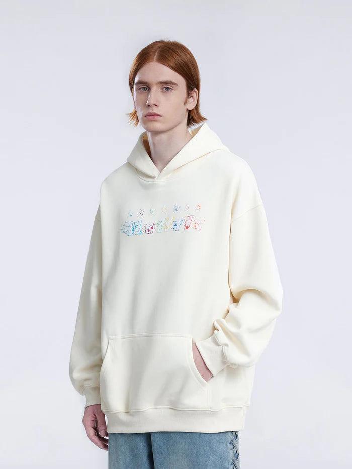 Star Embroidery Graffiti Hoodie