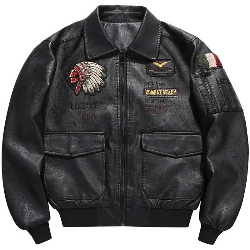 Leather Cowhide Air Force Pilots Jacket