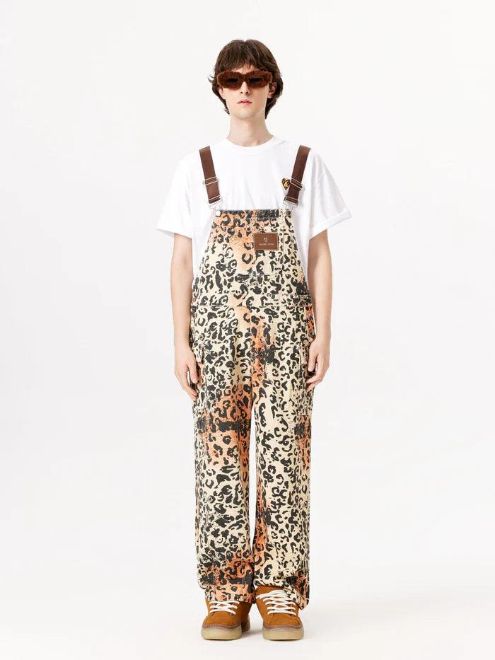 Zwoyren Apricot Leopard Print Overalls