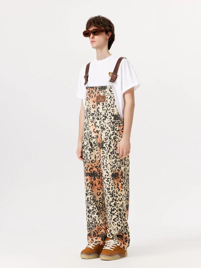 Zwoyren Apricot Leopard Print Overalls