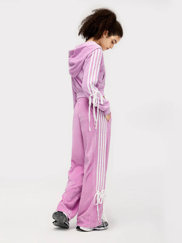 Zwoyren Ribbon Bow Drawstring Sweatpants