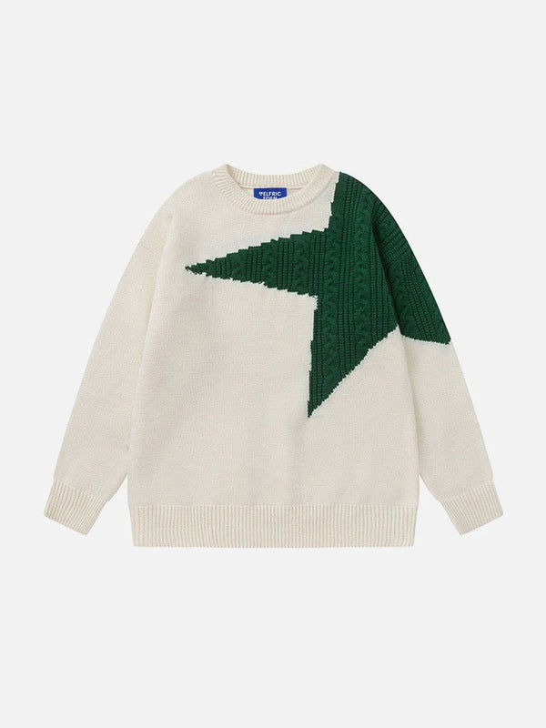 Zwoyren Star Patchwork Sweater