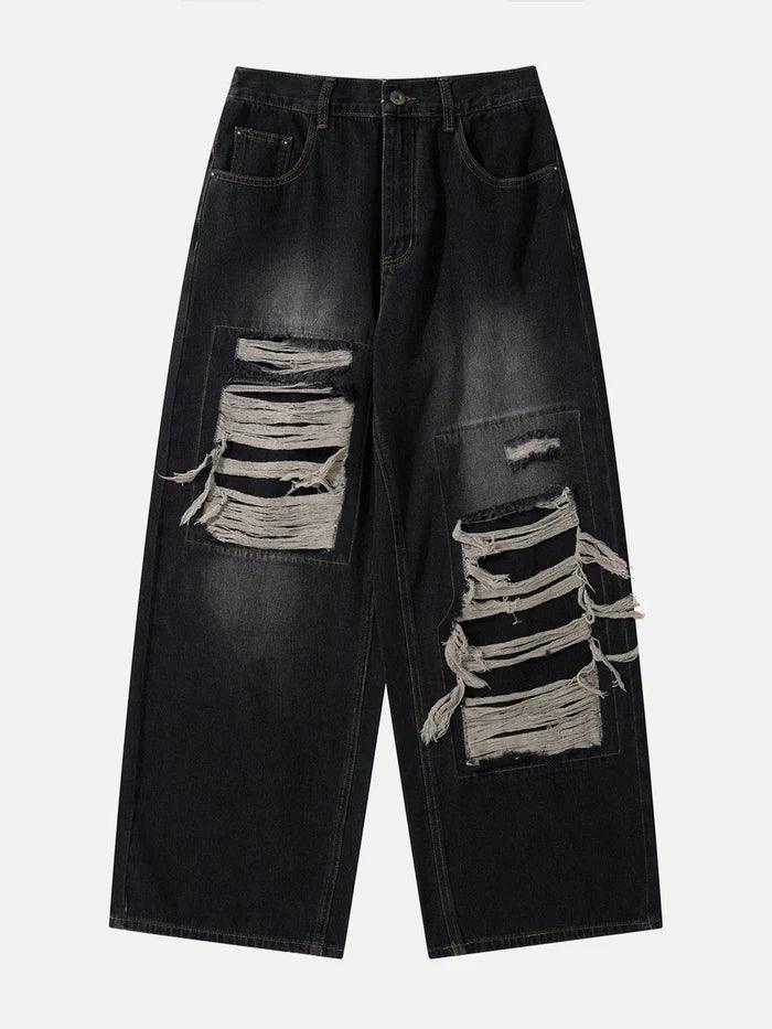 Distressed Design Loose Jeans