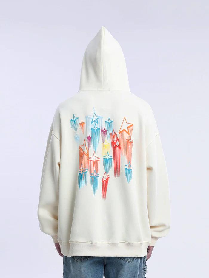 Star Embroidery Graffiti Hoodie