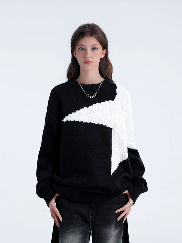 Zwoyren Star Patchwork Sweater