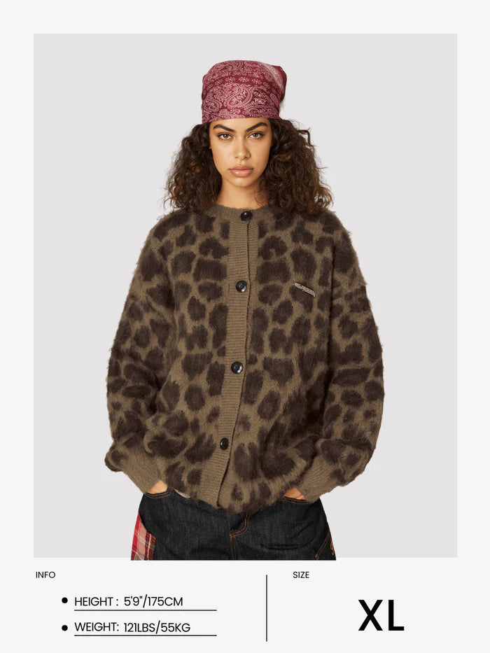 Zwoyren Leopard Print Cardigan
