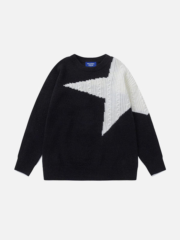 Zwoyren Star Patchwork Sweater