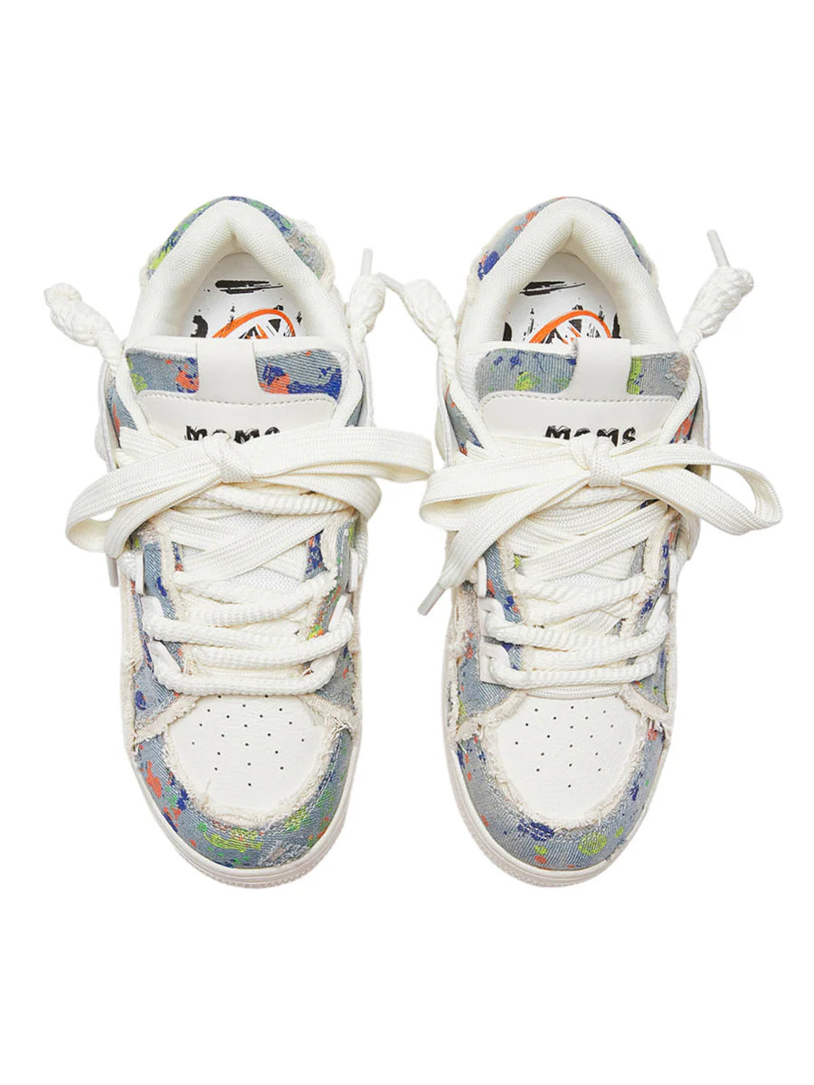 Zwoyren Destruction Series Tassel Contrast Color Sneakers