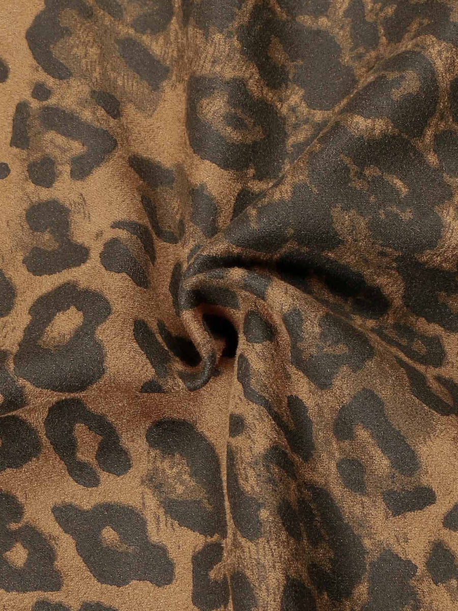 Zwoyren Cheetah Print Suede Tracksuit