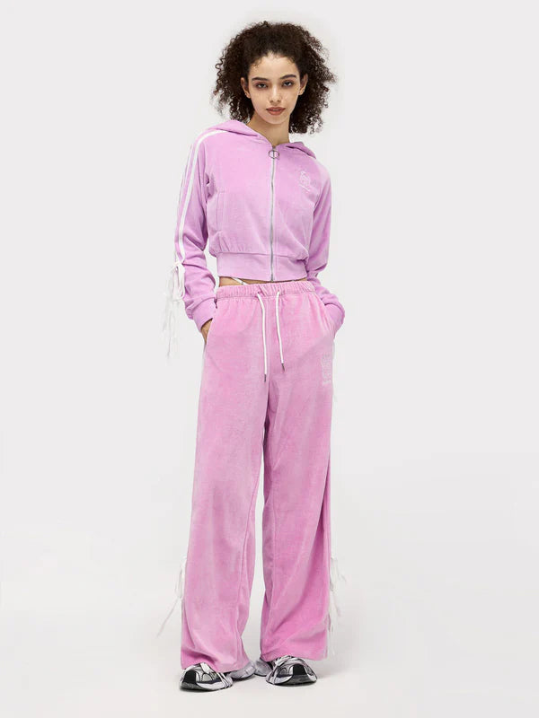 Zwoyren Ribbon Bow Drawstring Sweatpants