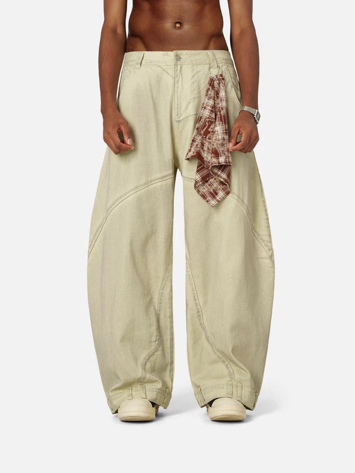 Zwoyren Reverse Super Baggy Barrel Jeans