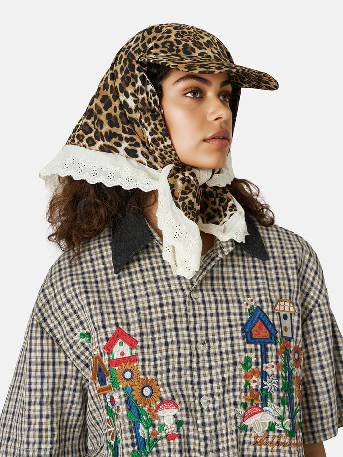 Zwoyren Leopard Graphic Lace Bandana Cap