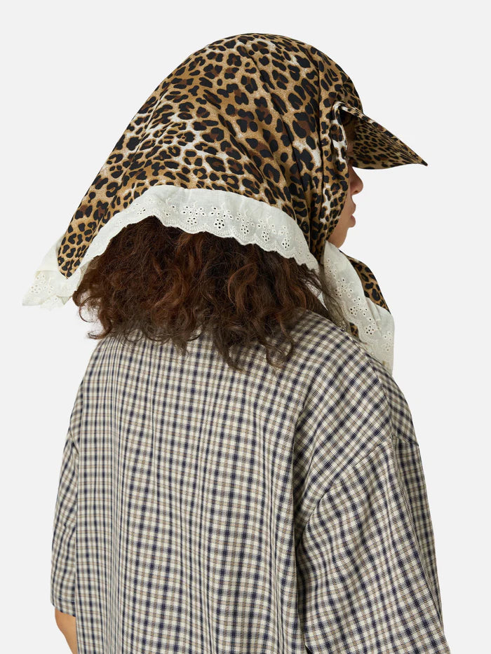Zwoyren Leopard Graphic Lace Bandana Cap