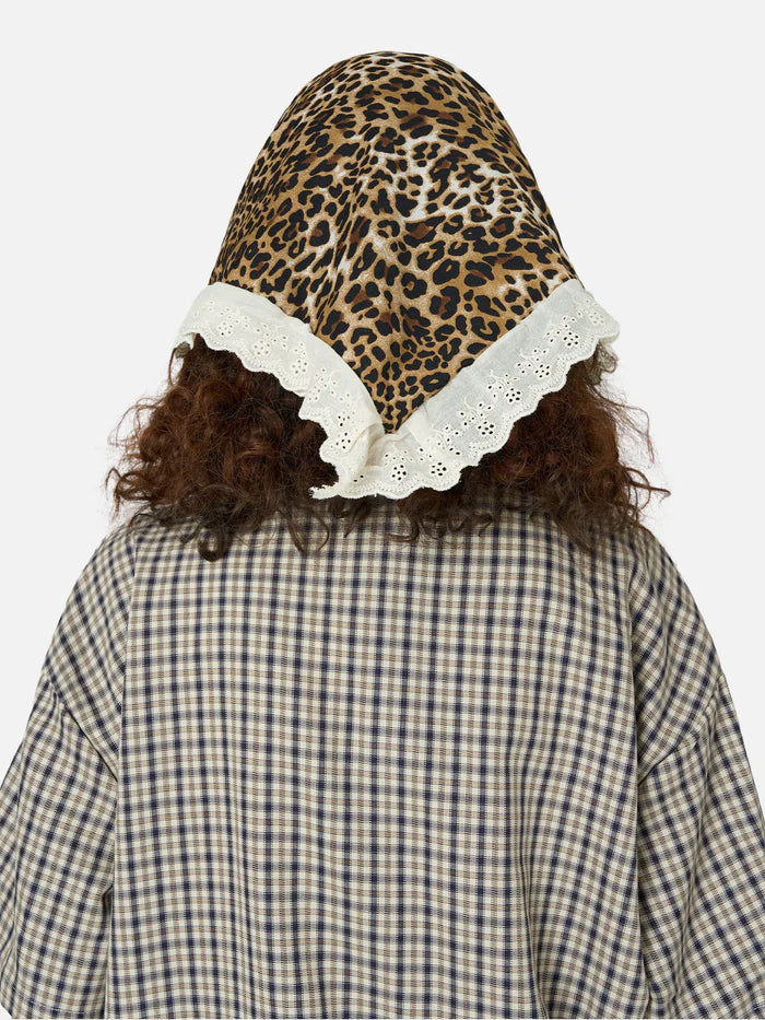 Zwoyren Leopard Graphic Lace Bandana Cap