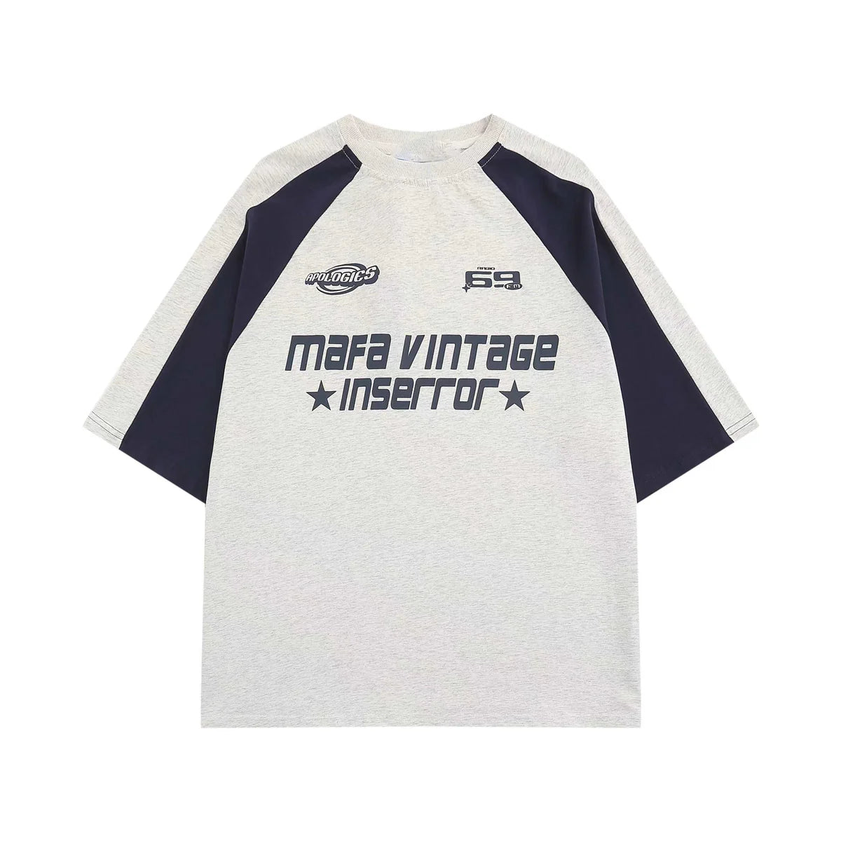 Zwoyren Oversized Y2K Raglan Tee