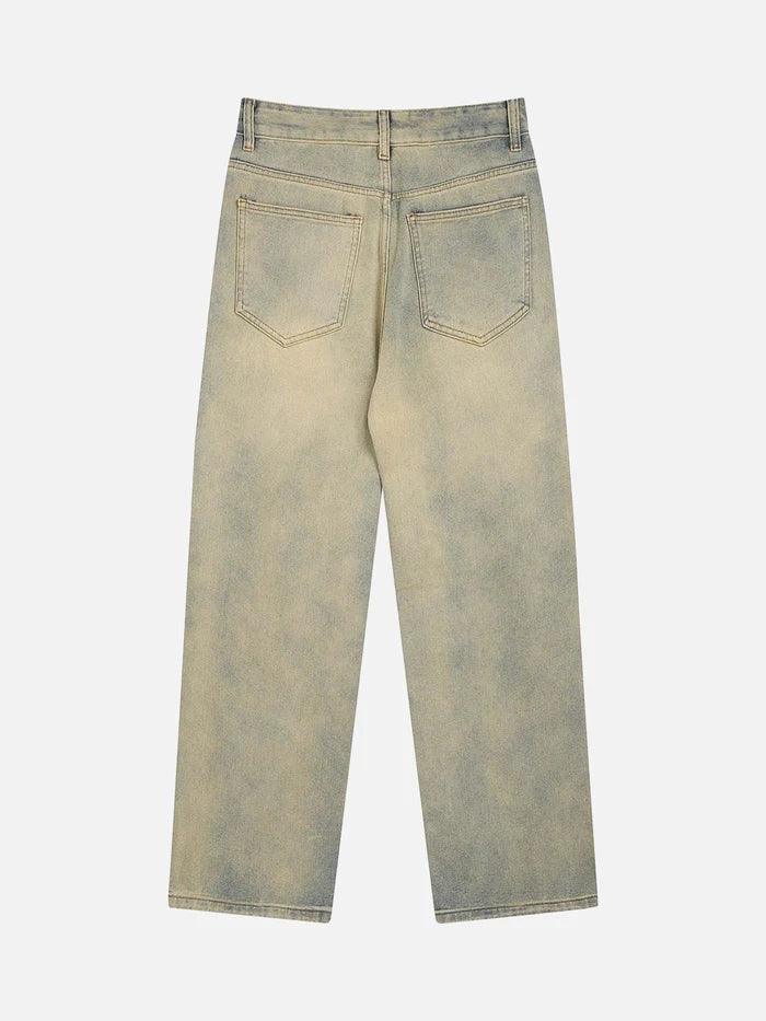 zwoyren, zwoyren.com, American Embroidered Straight-Leg Jeans