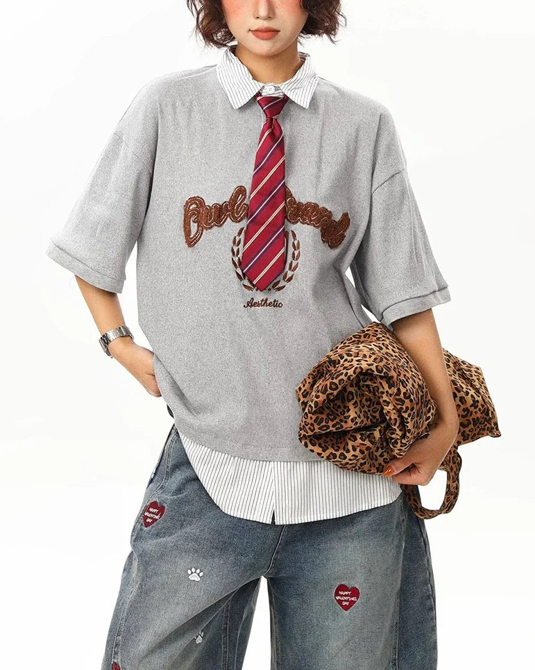 Zwoyren Preppy Tie T-shirt