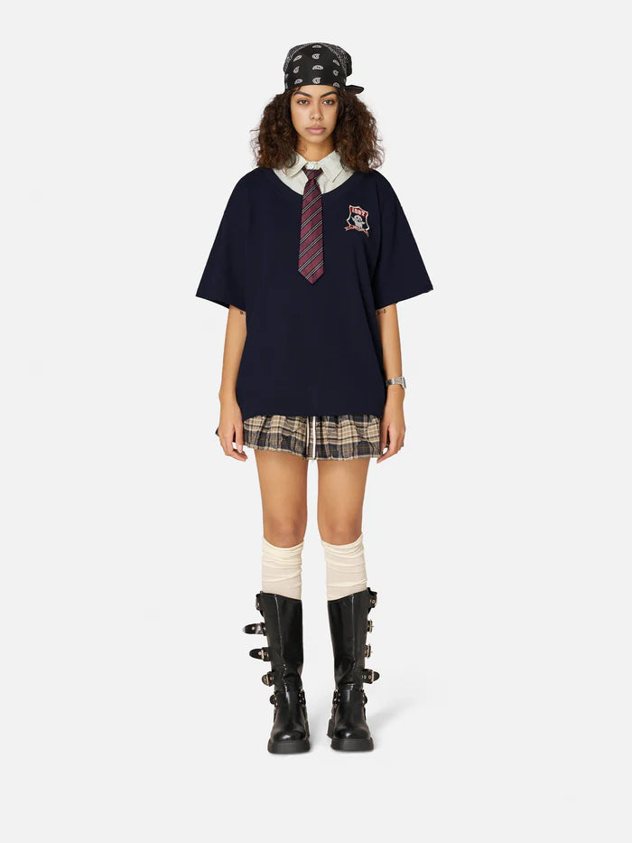 Zwoyren College Stripe Tie Polo Tee