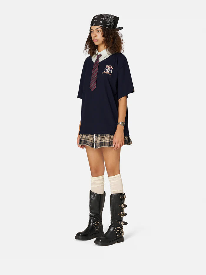 Zwoyren College Stripe Tie Polo Tee