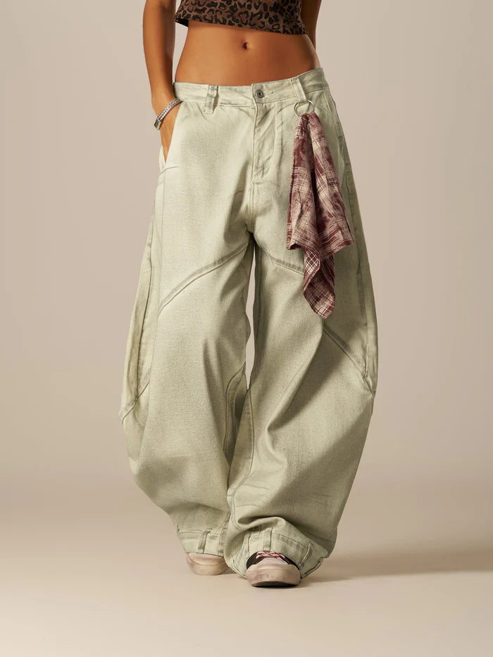 Zwoyren Reverse Super Baggy Barrel Jeans